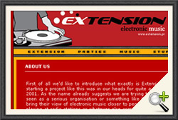 Extension Electronic Music (projekt, html oraz css)